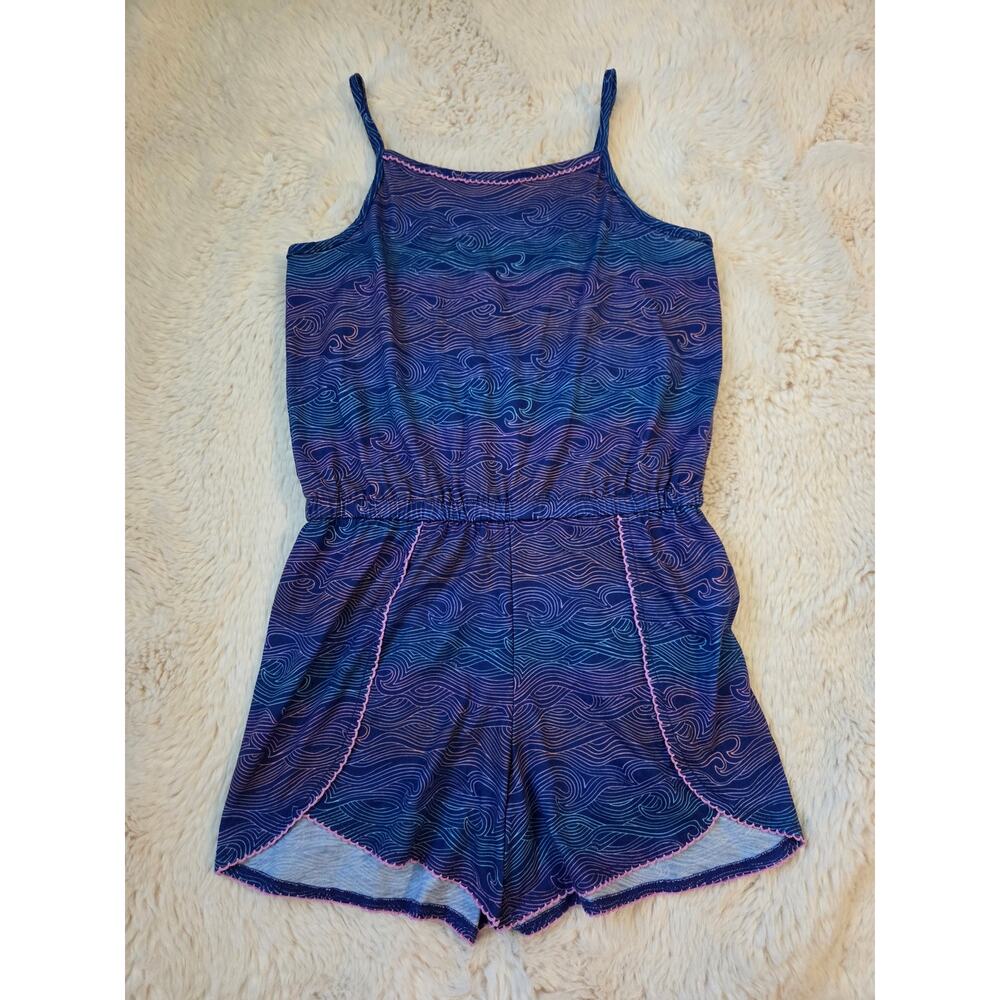 Purple Blue Sleeveless Wave Romper More Than Magic size L 10/12